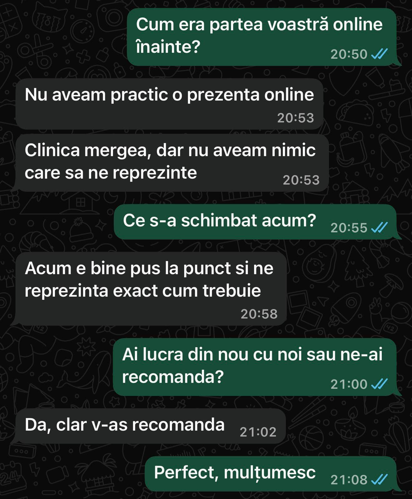 Nu aveam practic o prezență online. Clinica mergea din inerție.